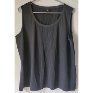 TALBOTS Woman Black Sleeveless Scoop Neck Tank Top‎ Women's Plus Size 2X